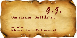 Genzinger Gellért névjegykártya